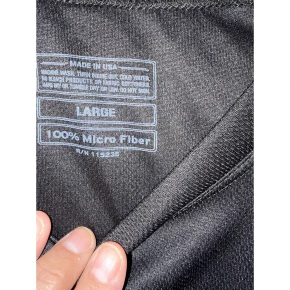 US Army Men Black Microfiber Performance Training T-Shirt Star Logo Large USA - Picture 3 of 4